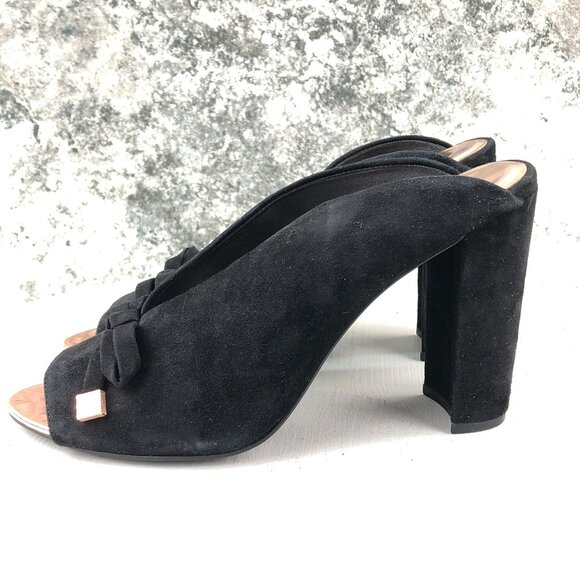 Ted Baker London Women's EU 40.5 US 10 Marinax Black Suede High Heels Mules $195 - Picture 3 of 14